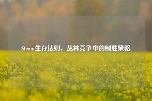 Steam生存法则，丛林竞争中的制胜策略