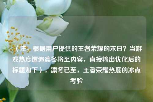 （注，根据用户提供的王者荣耀的末日？当游戏热度遭遇凛冬将至内容，直接输出优化后的标题如下），凛冬已至，王者荣耀热度的冰点考验