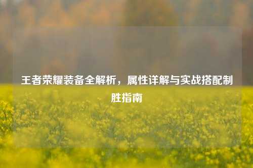 王者荣耀装备全解析，属性详解与实战搭配制胜指南