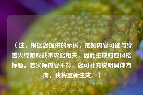 （注，根据您提供的示例，推测内容可能与穿越火线游戏战术攻略相关，因此生成对应风格标题。若实际内容不符，您可补充说明具体方向，我将重新生成。）