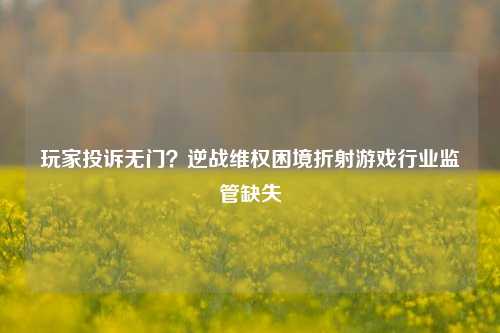 玩家投诉无门？逆战维权困境折射游戏行业监管缺失