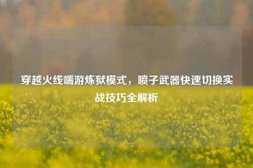穿越火线端游炼狱模式，喷子武器快速切换实战技巧全解析