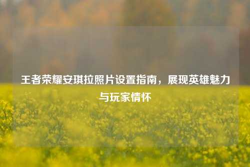 王者荣耀安琪拉照片设置指南，展现英雄魅力与玩家情怀
