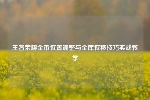 王者荣耀金币位置调整与金库位移技巧实战教学