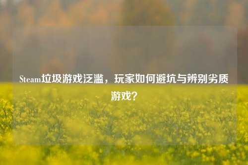 Steam垃圾游戏泛滥，玩家如何避坑与辨别劣质游戏？