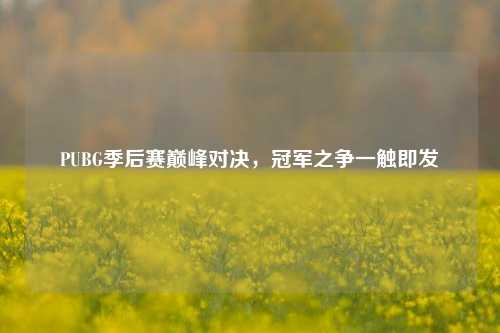 PUBG季后赛巅峰对决，冠军之争一触即发