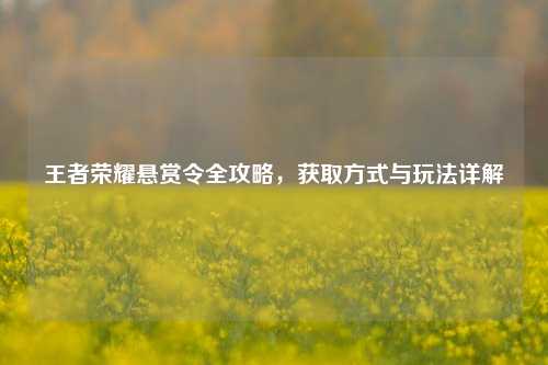 王者荣耀悬赏令全攻略，获取方式与玩法详解