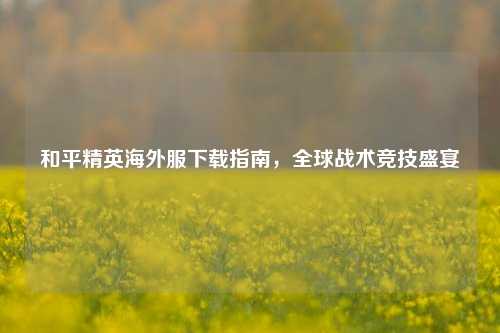 和平精英海外服下载指南，全球战术竞技盛宴