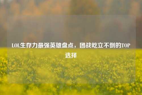 LOL生存力最强英雄盘点，团战屹立不倒的TOP选择