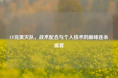 CF完美灭队，战术配合与个人技术的巅峰连杀盛宴