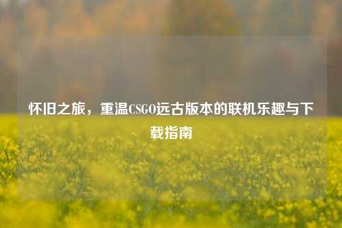 怀旧之旅，重温CSGO远古版本的联机乐趣与下载指南