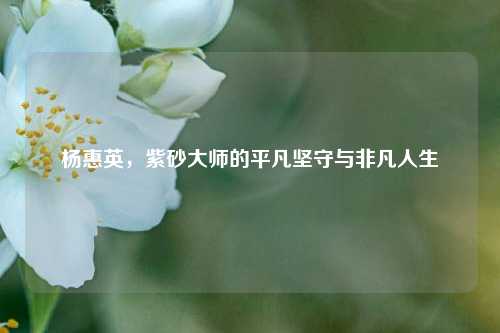 杨惠英，紫砂大师的平凡坚守与非凡人生